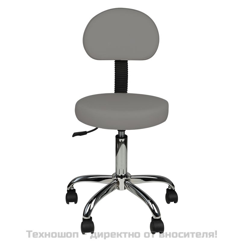 Козметичен стол с облегалка - сив AM-9934 – снимка 4