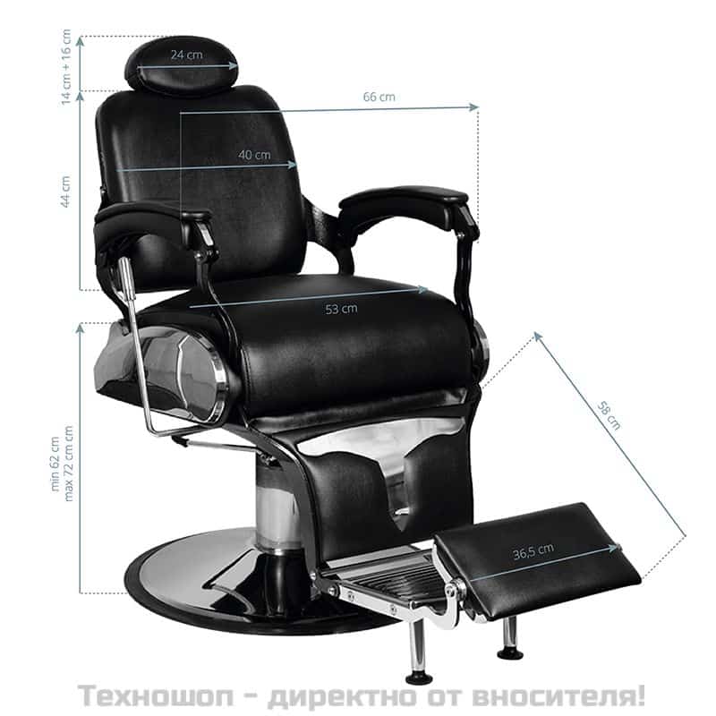 Бръснарски стол - черен Gabbiano Gianni – снимка 4