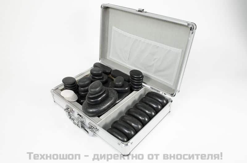 ВУЛКАНИЧНИ КАМЪНИ ЗА МАСАЖ В МЕТАЛЕН КУФАР - 60 БР. – снимка 2