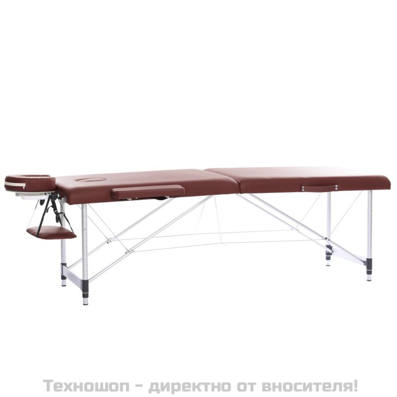 Двусекторна алуминиева масажна кушетка - Винено-червен цвят – снимка 2