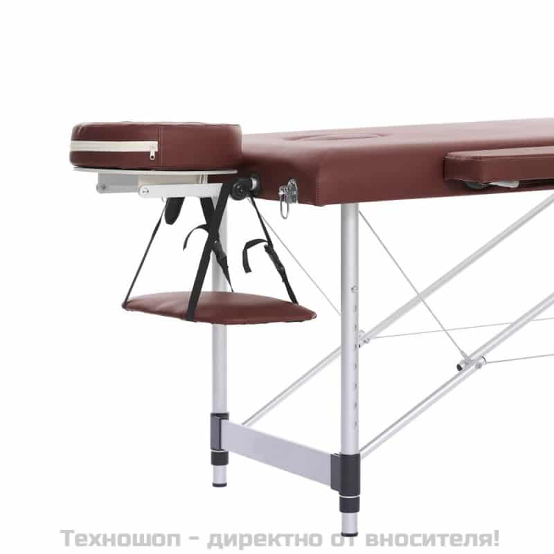 Двусекторна алуминиева масажна кушетка - Винено-червен цвят – снимка 8