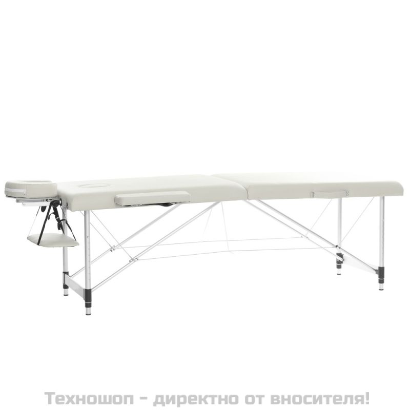 Двусекторна алуминиева масажна кушетка - Кремав цвят – снимка 2