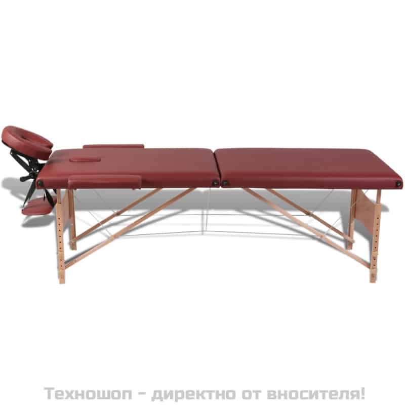 СГЪВАЕМА МАСАЖНА КУШЕТКА С ДВЕ СЕКЦИИ "MSG-PRO Standard 2" - ВИНЕНО ЧЕРВЕНА – снимка 2
