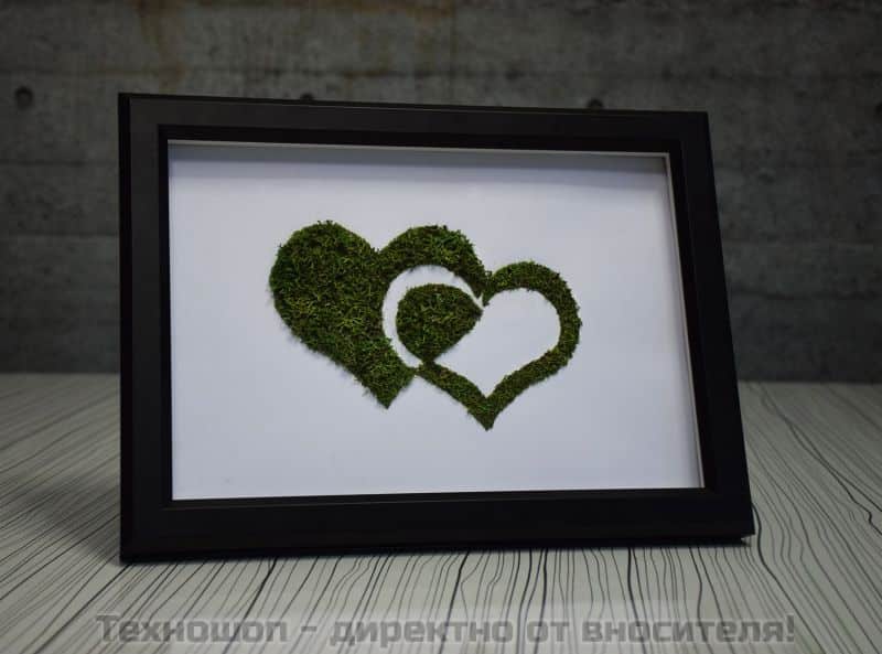 "GREEN HEARTS" - картина от жив полярен мъх – снимка 4