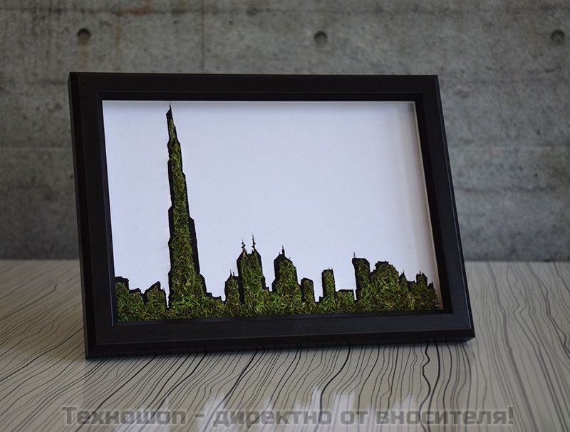 "CITYSCAPE WASHINGTON" - картина от жив полярен мъх – снимка 2