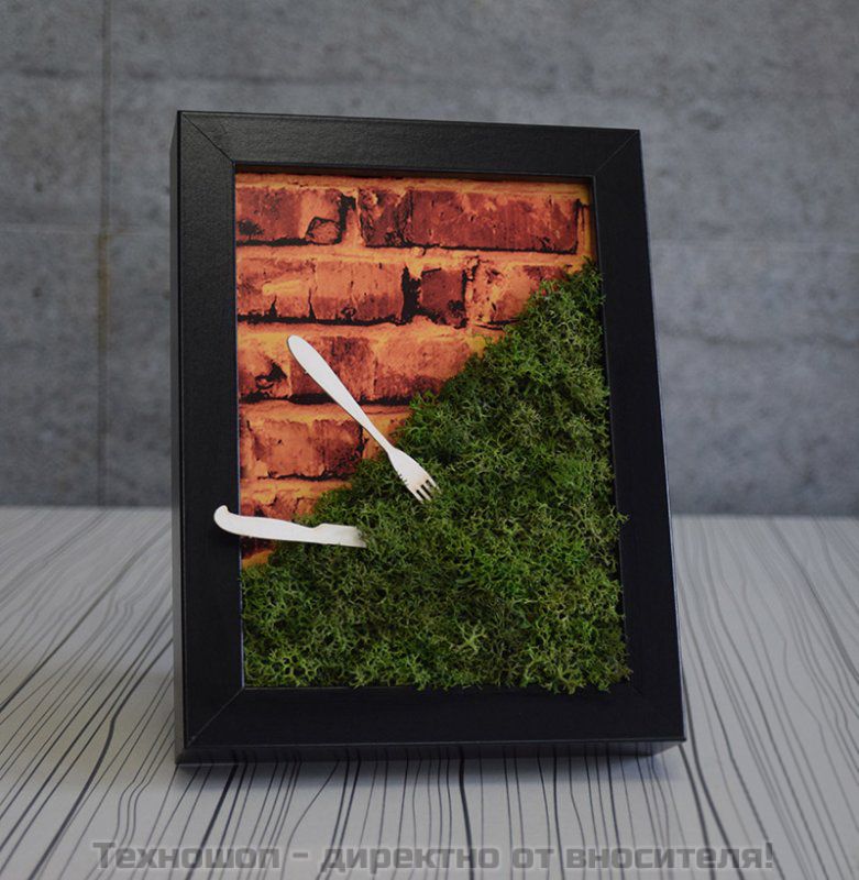 "BRICK AND MOSS 2" - картина от жив Скандинавски мъх – снимка 2
