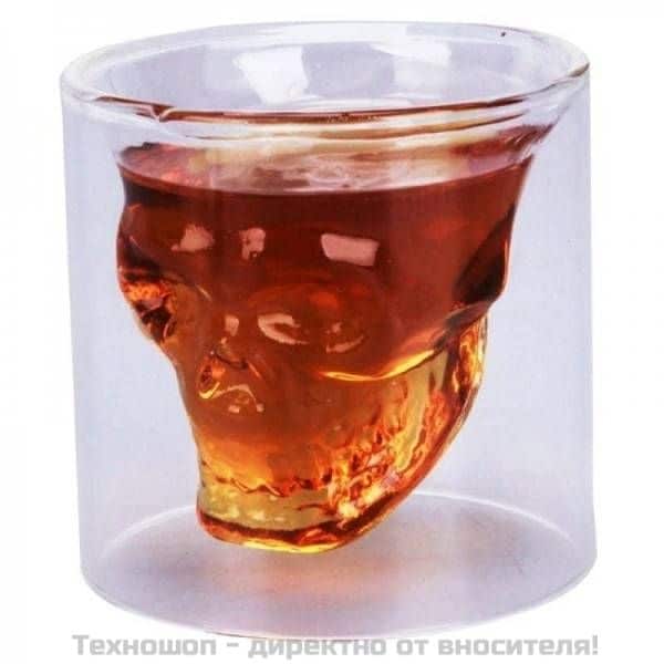 СТЪКЛЕНА ЧАША "ЧЕРЕП" – снимка 2