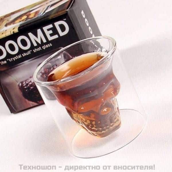 СТЪКЛЕНА ЧАША "ЧЕРЕП" – снимка 3