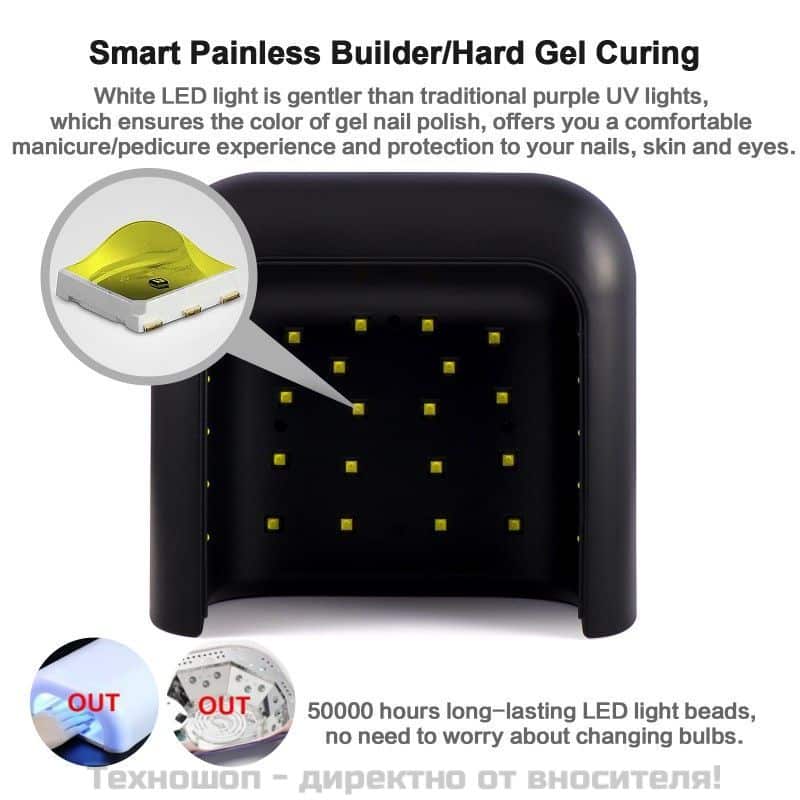 Smart/Смарт лампа за маникюр с UV/LED светлини с падащо дъно – снимка 3
