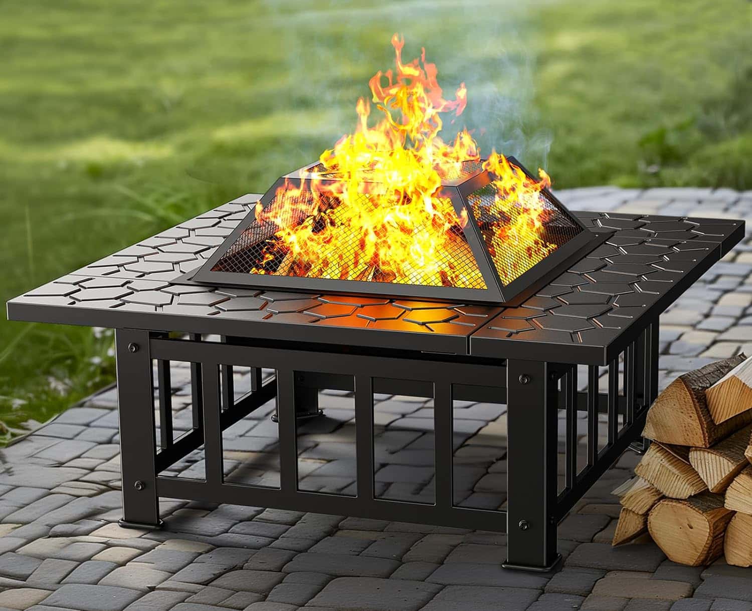 Нова 3в1 маса 'Fire Pit' - BBQ, камина, ледарка – снимка 12
