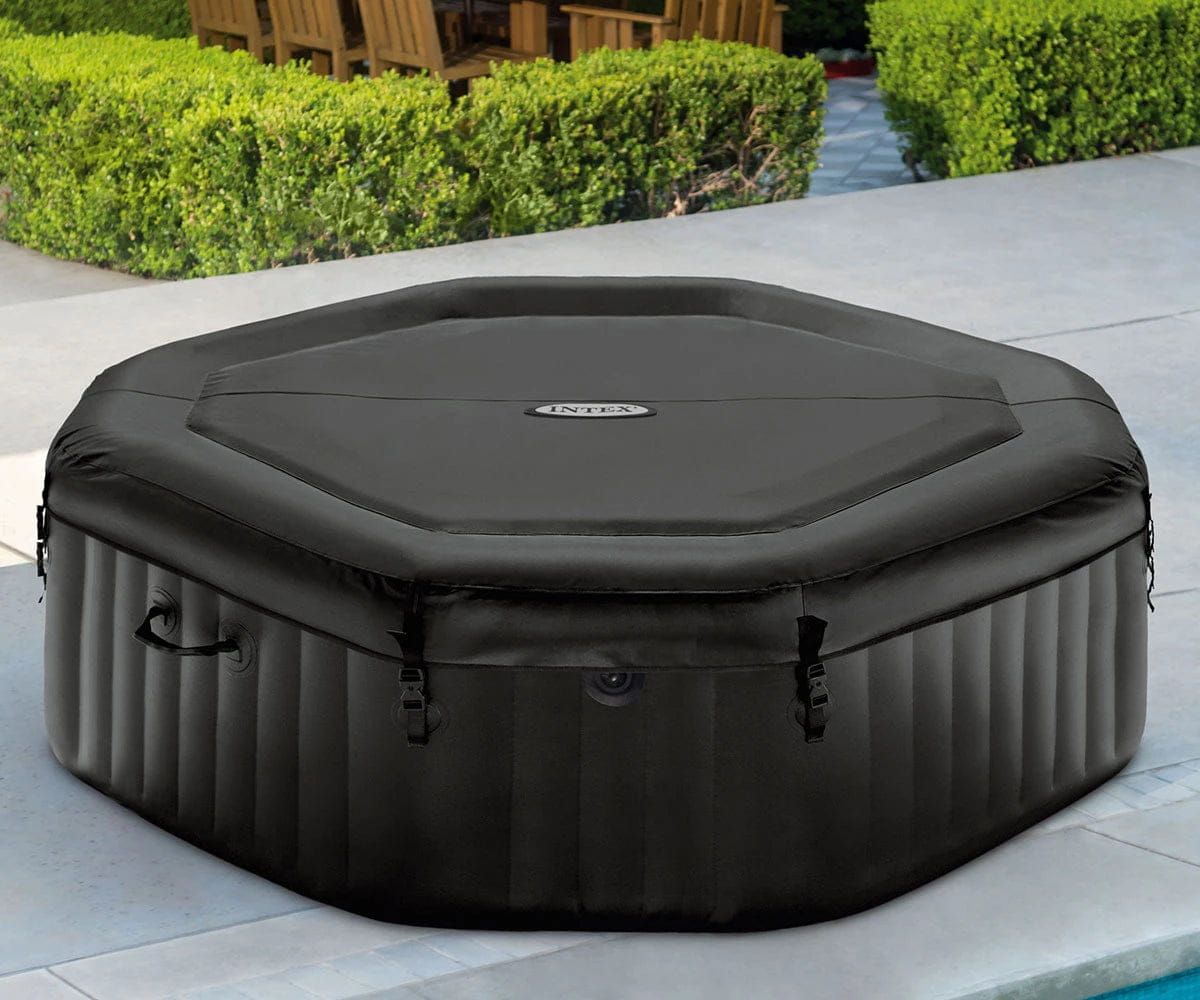 Надуваемo джакузи с водни и въздушни струи INTEX 28458 PureSpa Bubble Deluxe, тъмно сиво – снимка 3
