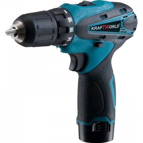 Немски Ъглошлайф 1200W + Акумулаторен винтоверт Kraftworld 12V 2бр батерии, регулация на оборотите – снимка 3
