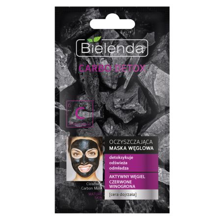 Почистваща маска за зряла кожа с активен въглен - Carbo Detox, 8гр.