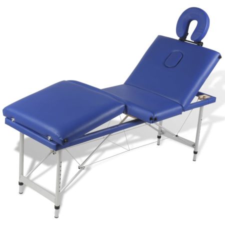 Алуминиева масажна кушетка с 4 сектора - Син цвят