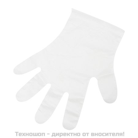 Ръкавици за еднократна употреба с фолио, 6 гр., 26 х 24 см. - Размер L, 100 бр. в пакет