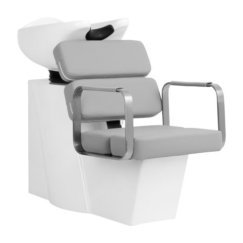 Фризьорски стол с апарат за измиване на коса - сив Gabbiano Porto