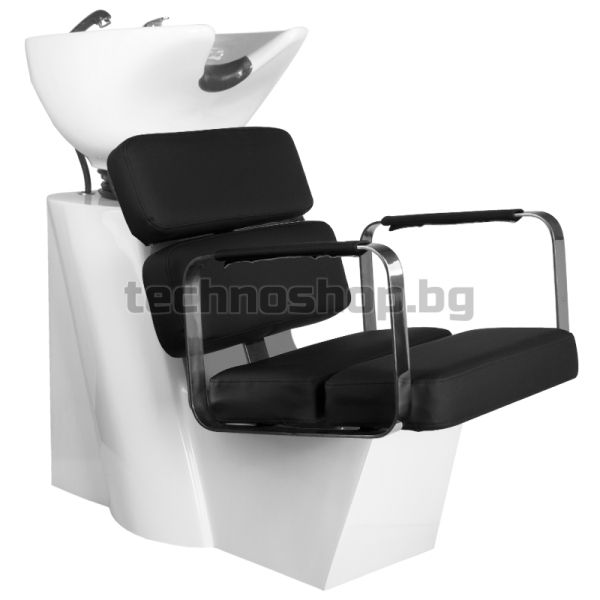 Фризьорски стол с апарат за измиване на коса - черен Gabbiano Porto