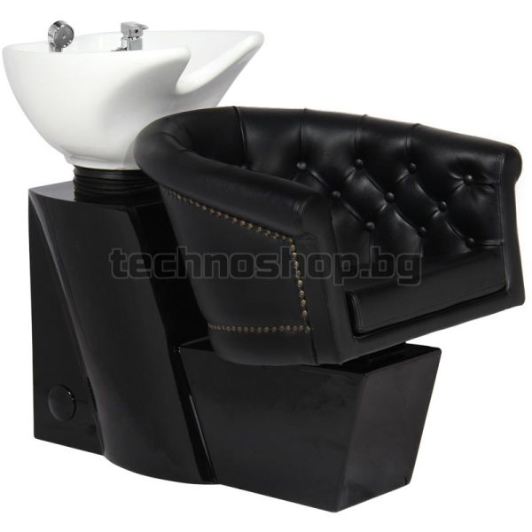 Фризьорски стол със система за измиване на коса - черен Gabbiano London