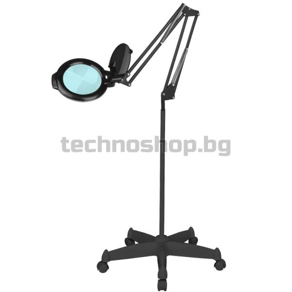Лампа лупа с поставка - черна LED 8012/5"