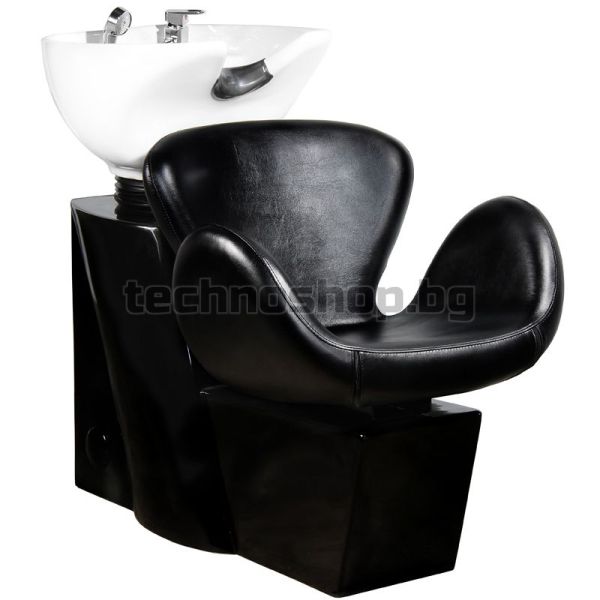 Фризьорски стол с апарат за измиване на коса - черен Gabbiano Amsterdam