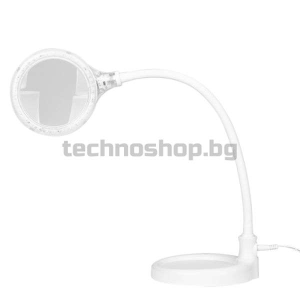 Лампа лупа с основа и клип за бюро - бяла Elegante 2014-2R 30 LED SMD 5D 