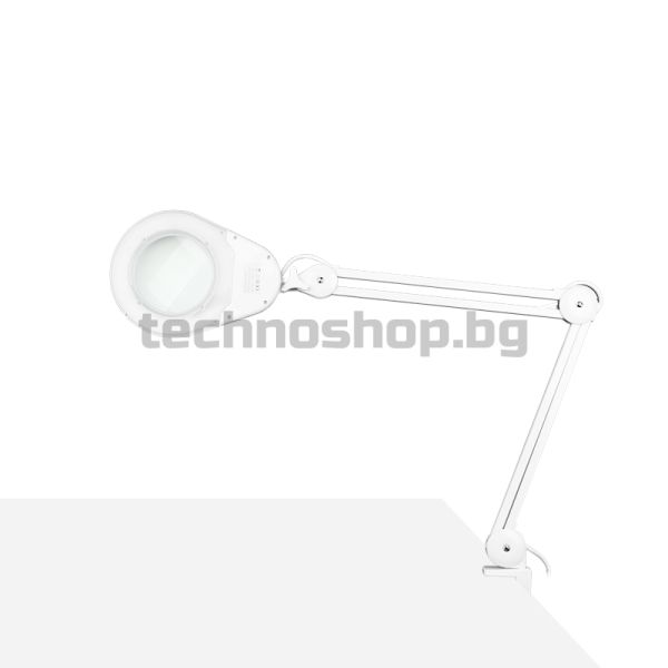Лампа лупа с държач на винт - бяла Eco