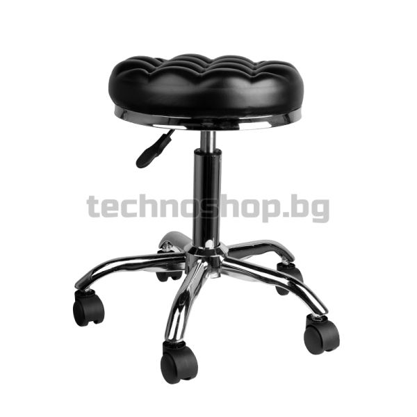 Козметичен/фризьорски стол с мека възглавница - черен АМ-302