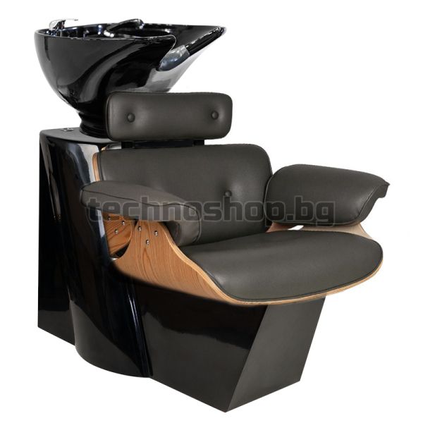 Фризьорски стол със система за измиване на коса - кафяв Gabbiano Florence