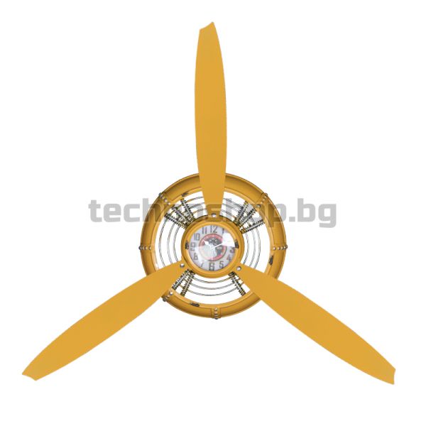 Декоративен часовник вентилатор - жълт