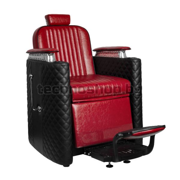 Бръснарски стол - черен/червен Gabbiano Bernardo
