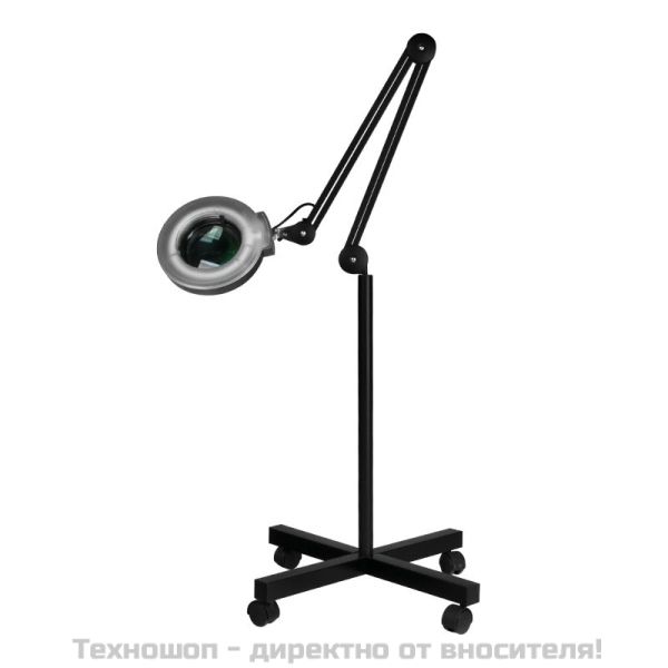 Лампа лупа + поставка - черна S4