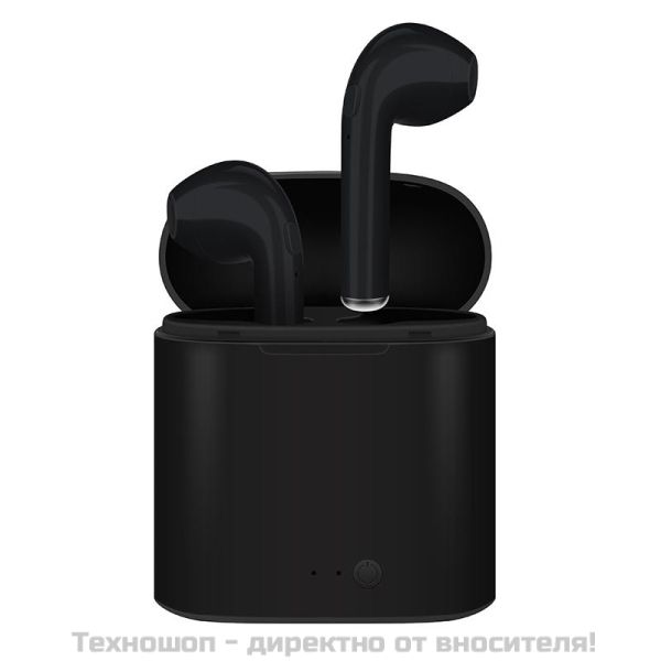 Безжични Bluetooth слушалки i7 S TWS с Power Bank кутия, черени