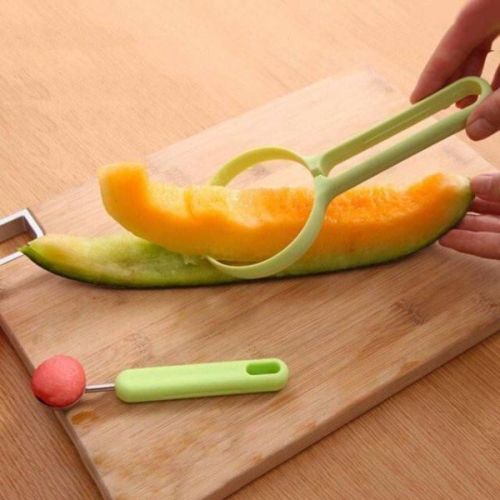 Комплект пластмасов нож и лъжица за плодове 2 в 1 