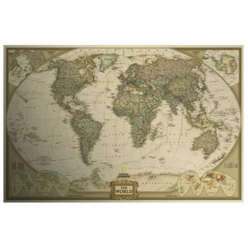 Винтидж постер - карта на света