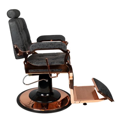 Бръснарски стол от мед - стара черна кожа Gabbiano Boss HD