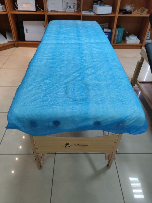 Еднократни чаршафи за масажна кушетка с ластик, CPE, 55g