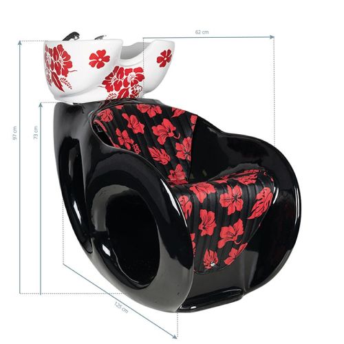 Фризьорски стол със система за измиване на коса - черен Gabbiano