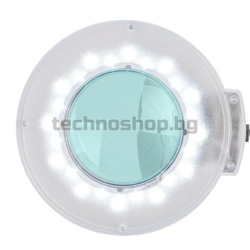 Лампа лупа с поставка - бяла LED S5