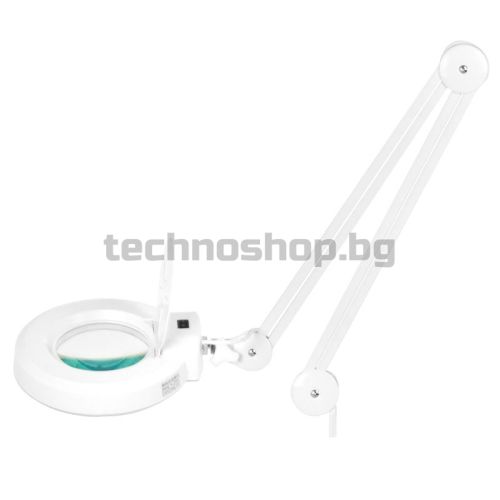 Лампа лупа с поставка - бяла LED S5