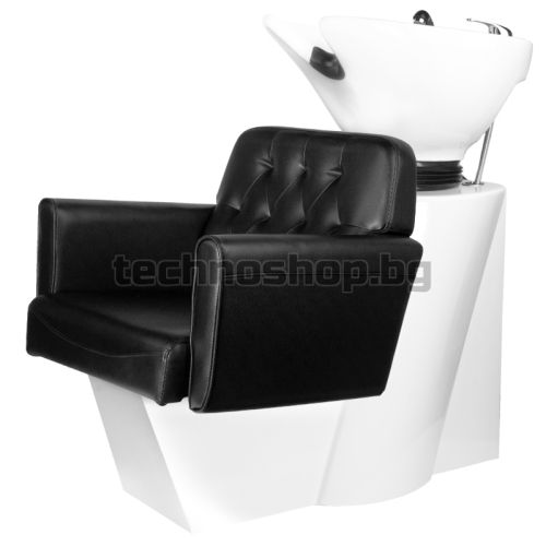 Фризьорски стол с апарат за измиване на коса - черен Gabbiano Hamburg