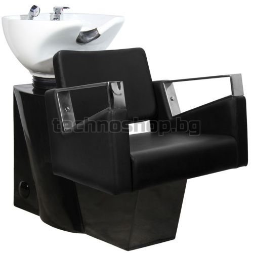Фризьорски стол с апарат за измиване на коса - черен Gabbiano Vilnius