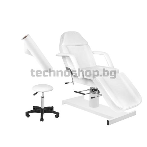 Комплект стол, табуретка и покритие за еднократна употреба - бели 210 + 303 