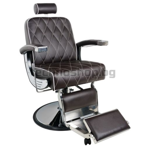 Бръснарски стол - тъмно кафяв Gabbiano Imperial 