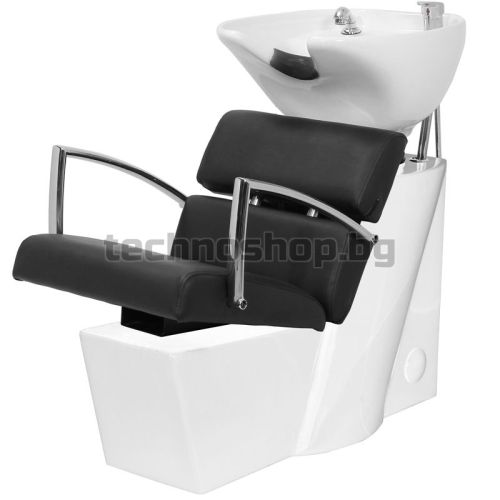 Фризьорски стол със система за измиване на коса - черен Gabbiano Brussel
