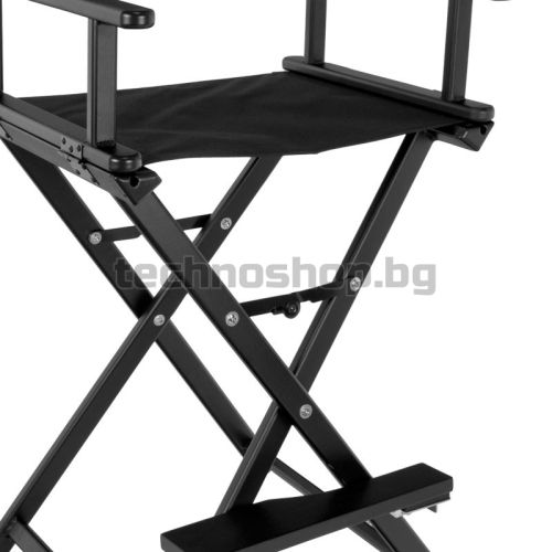 Козметичен алуминиев стол - черен Glamour