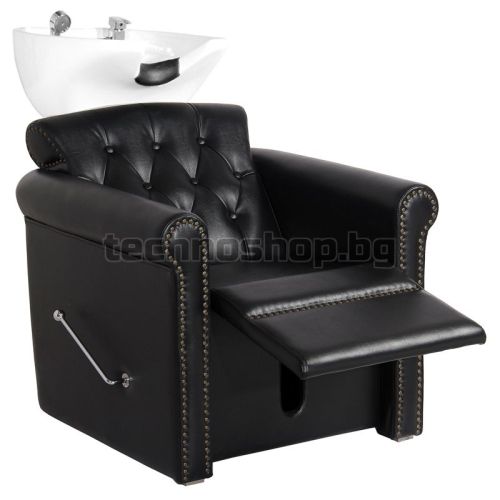 Фризьорски стол със система за измиване на коса - черно Gabbiano Berlin Lux