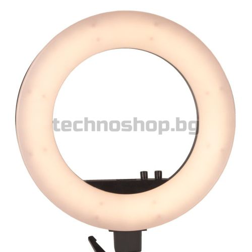 Лампа с форма на пръстен на поставка - черна 18" 48W