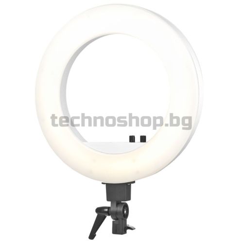 Лампа с форма на пръстен на поставка - бяла 18" 48W LED