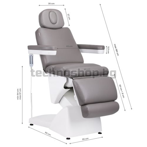 Електрически козметичен стол с 5 мотора - сив Azzurro 878