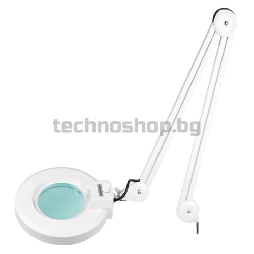 Лампа лупа с поставка и възможност за регулиране на светлината - бяла LED S4